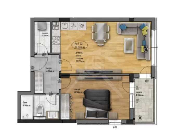 Двустаен апартамент Остромила 199-14866