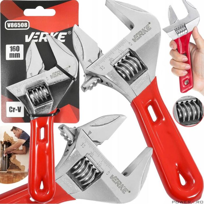 Cheie reglabila scurta, 160mm, 35 mm, Verke