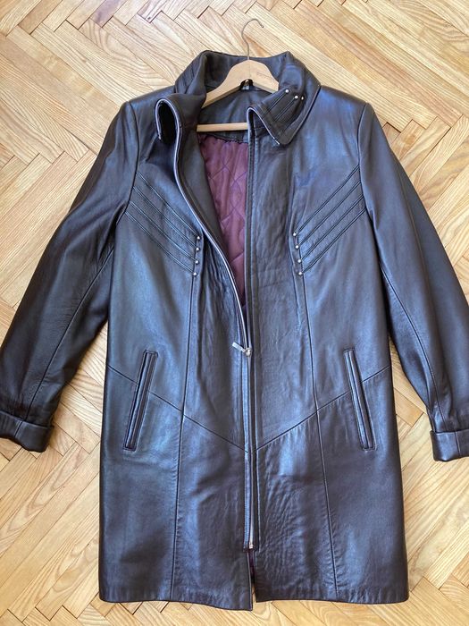 Дамско кожено яке от естествена телешка кожа -  Биели