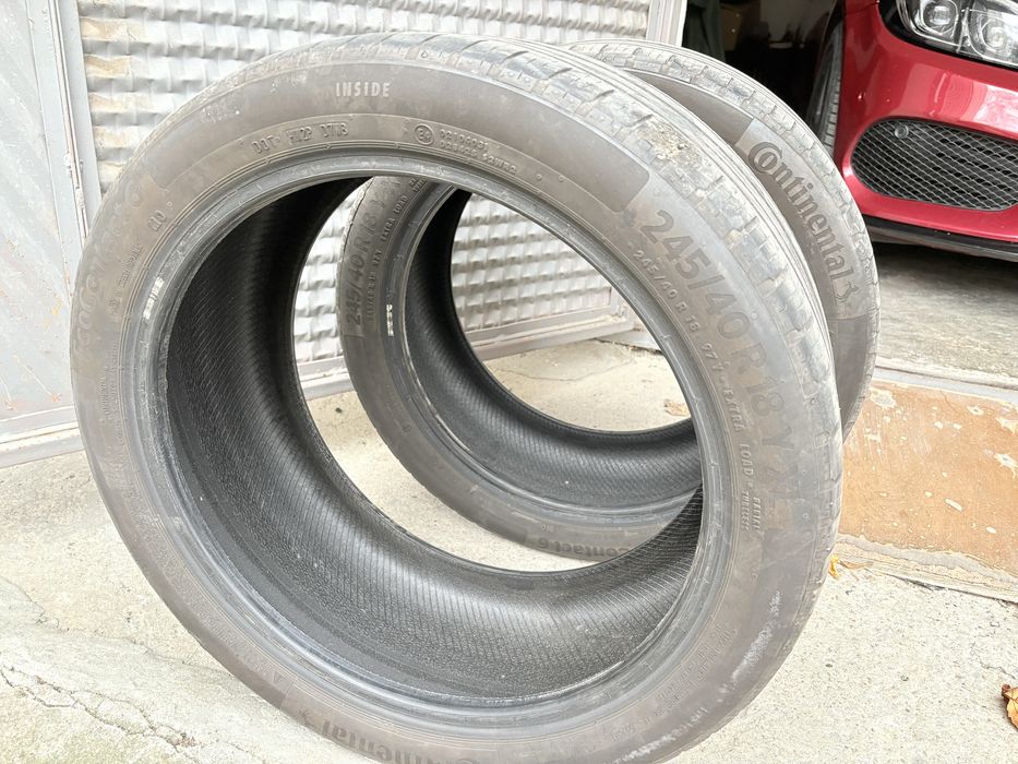 4 броя Континентал летни 24г. Предни 225/45/18 Задни 245/40/18