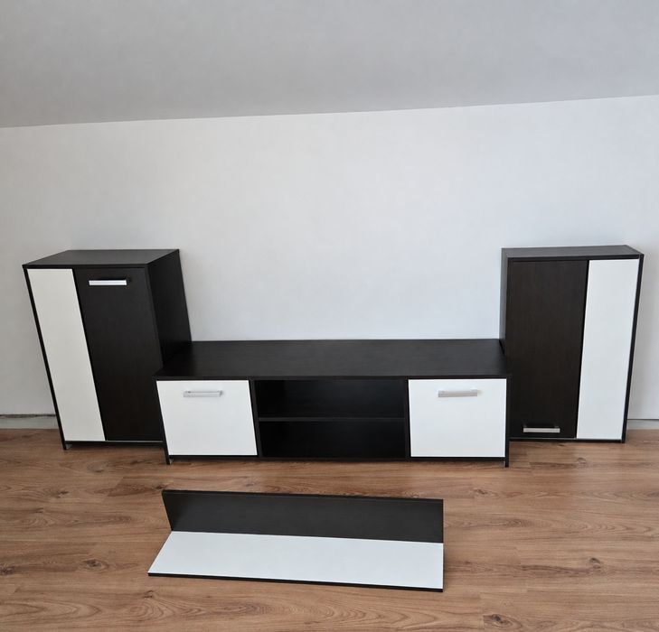 Mobila living alb-mooreiche
