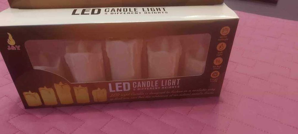 Комплект от 5 бездимни и безпламъчни свещи на батерий