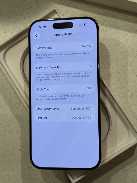 iPhone 16 Pro 128GB Desert Titanium – Като НОВ, 92% Батерия. Гаранция!
