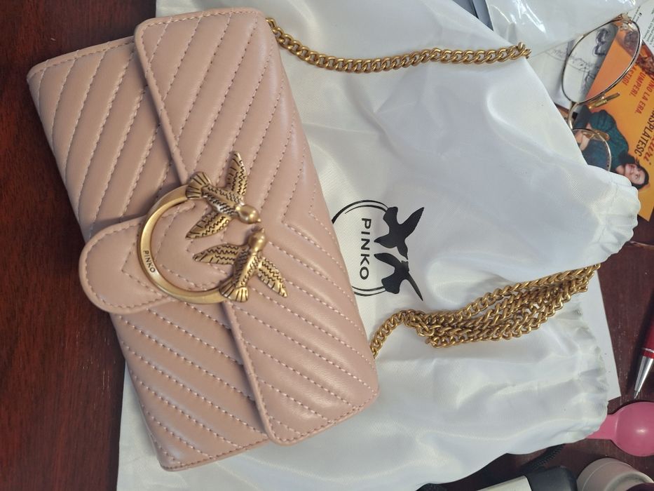 Geanta eleganta roz pudra