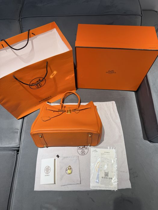 Hermès Birkin 35 – Orange – Hardware Auriu