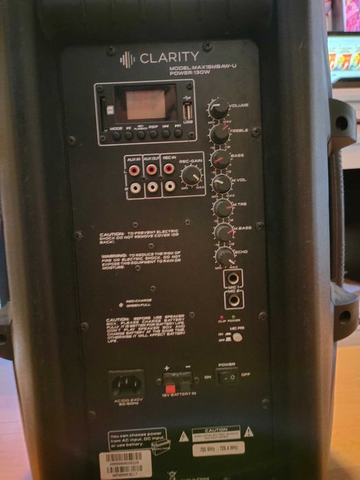 Clarity MAX15MBAW-U – мобилна активна колонка с акумулатор