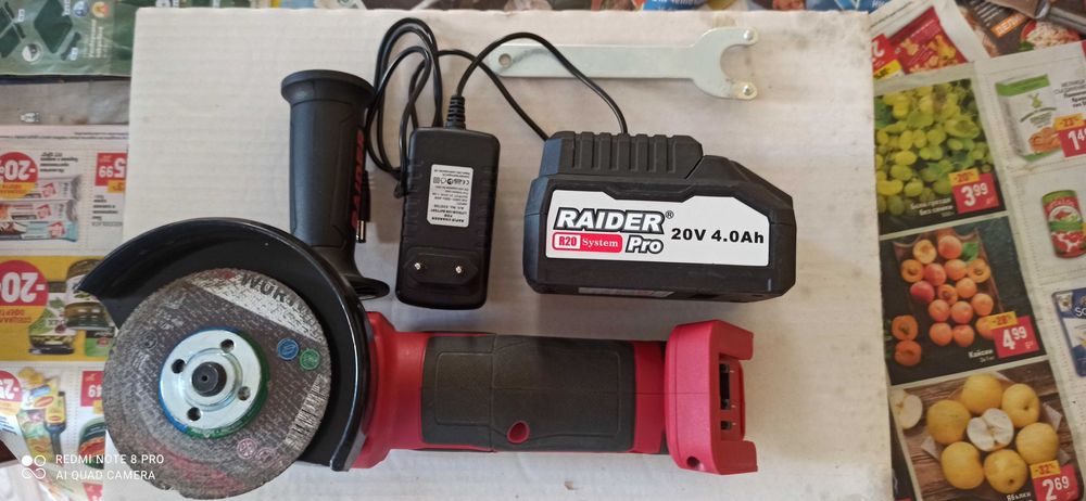 Акумулаторен ъглошлайф Райдър  20 волта