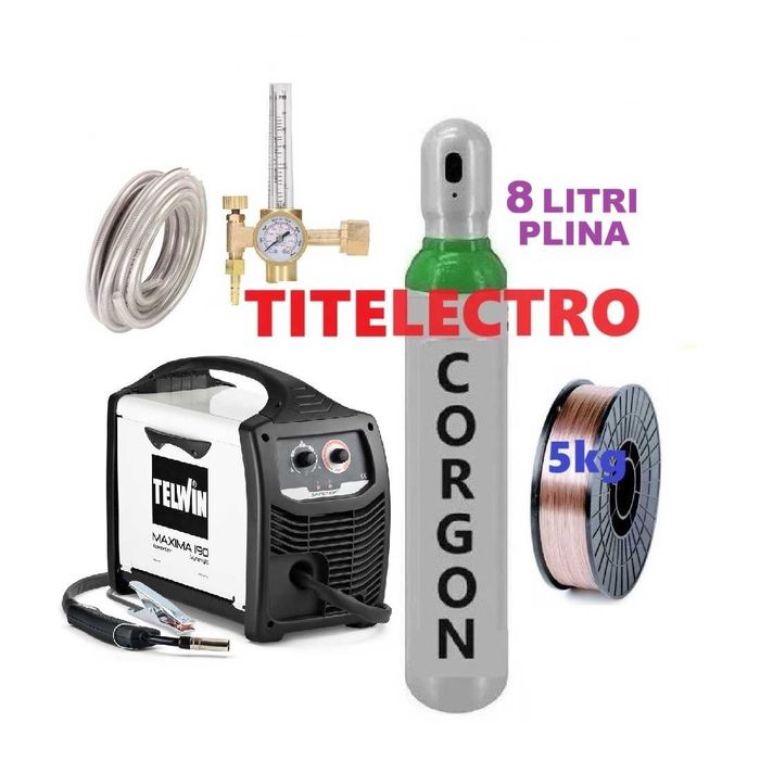 Aparat sudura Maxima 190 Synergic TELWIN + tub 8L PLIN + ceas + sarma