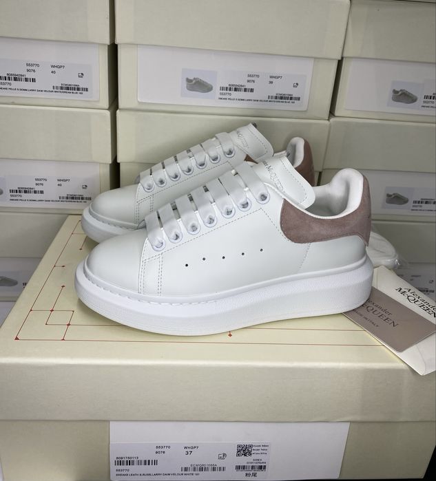 Alexander McQueen Alb/Rose Made Italy Full Box Full Piele Marimi 36 37 38 39 40