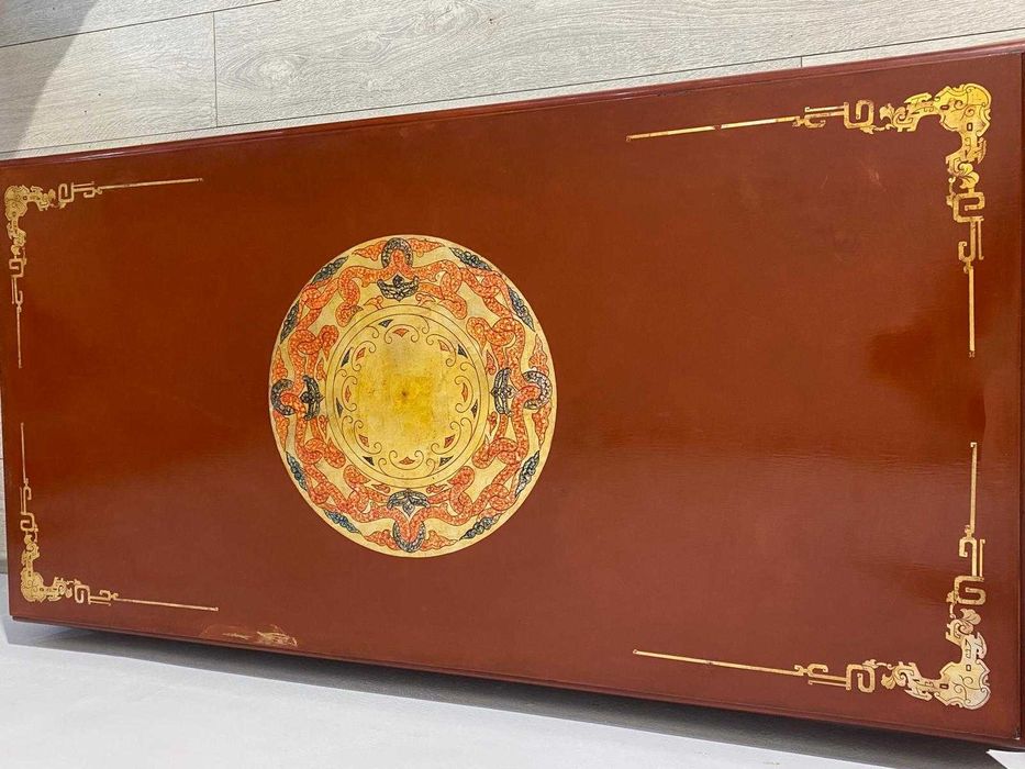 Masă de Cafea Stil Oriental 120x60 cm; Măsuță Solidă din Lemn Masiv