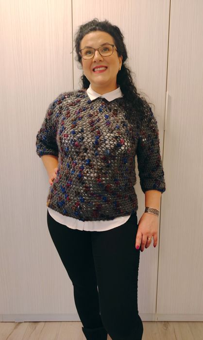 Pulover crosetat manual