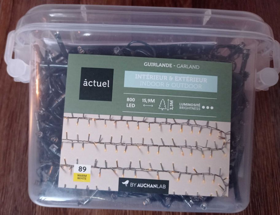 Instalație Crăciun 800 leduri lumina calda 16 m lungime