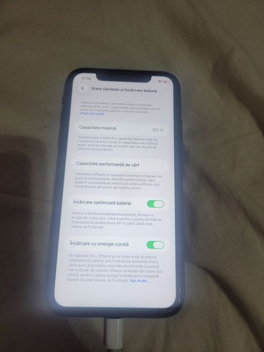 IPhone 11 starea bateriei 100% folosit câteva zile accept orice test.