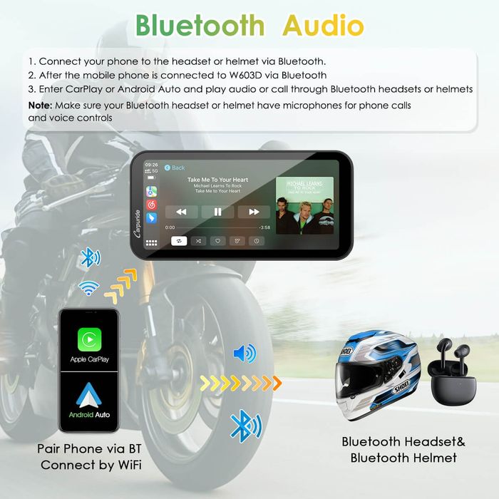Carpuride W603D безжичен преносим стерео с HD двойни камери