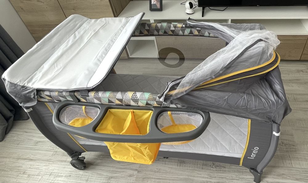 Patuț pliant Lionelo Sven Plus + Saltea (Neutilizat)