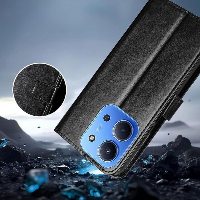 Кожен калъф тип тефтер за xiaomi poco c85 4g