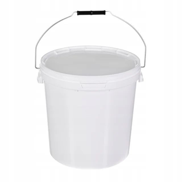 Пластиковое ведро с крышкой и металлической ручкой, 20 л (белое)