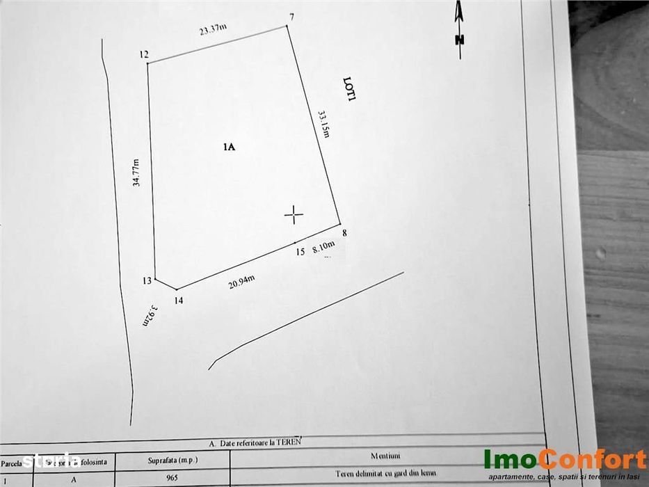 965mp intravilan  Aroneanu,  pozitie superba