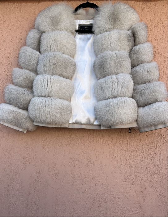 Blana naturala alba argintie