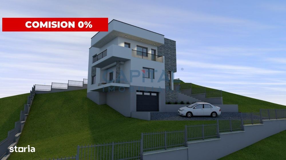 Vila superba, 5 cam, D+P+E, garaj, panorama frumoasa!