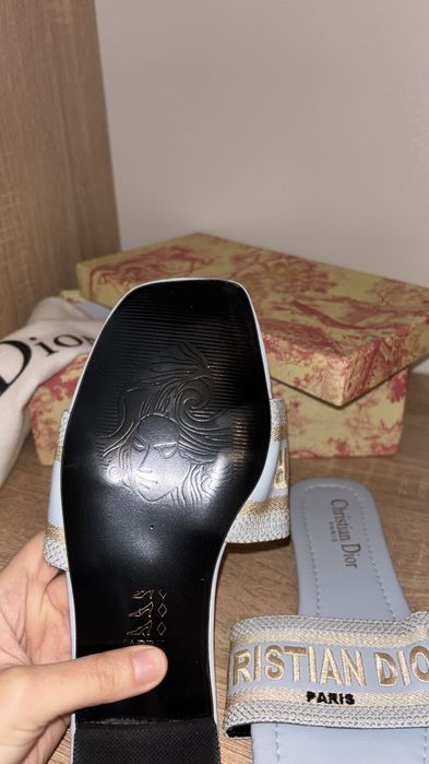 Papuci Christian Dior bleu