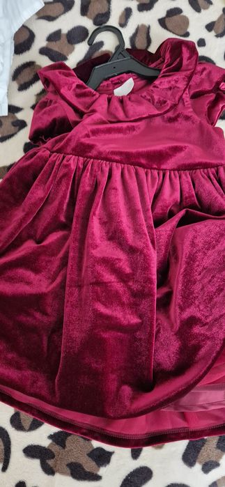 Rochie de catifea bordo