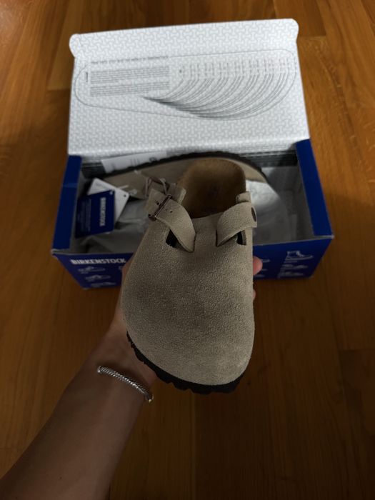 Saboți Boston Birkenstock pe Bej
