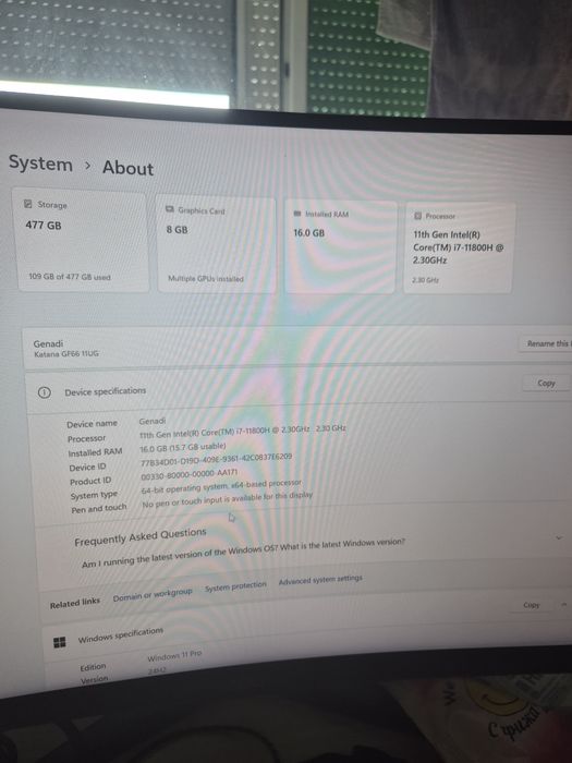 MSI Katana GF66 11UG