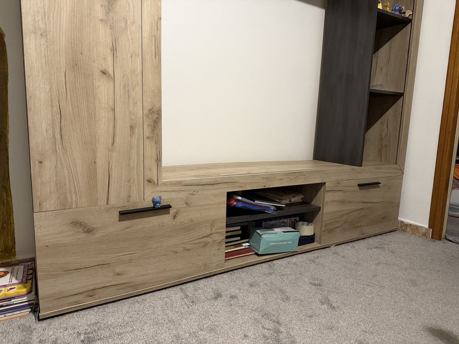 Mobilier sufragerie – aspect modern, foarte spațios, stejar + antracit