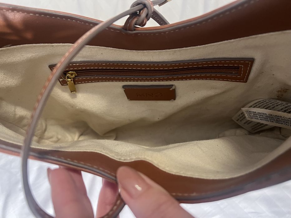 Кафява голяма чанта MANGO