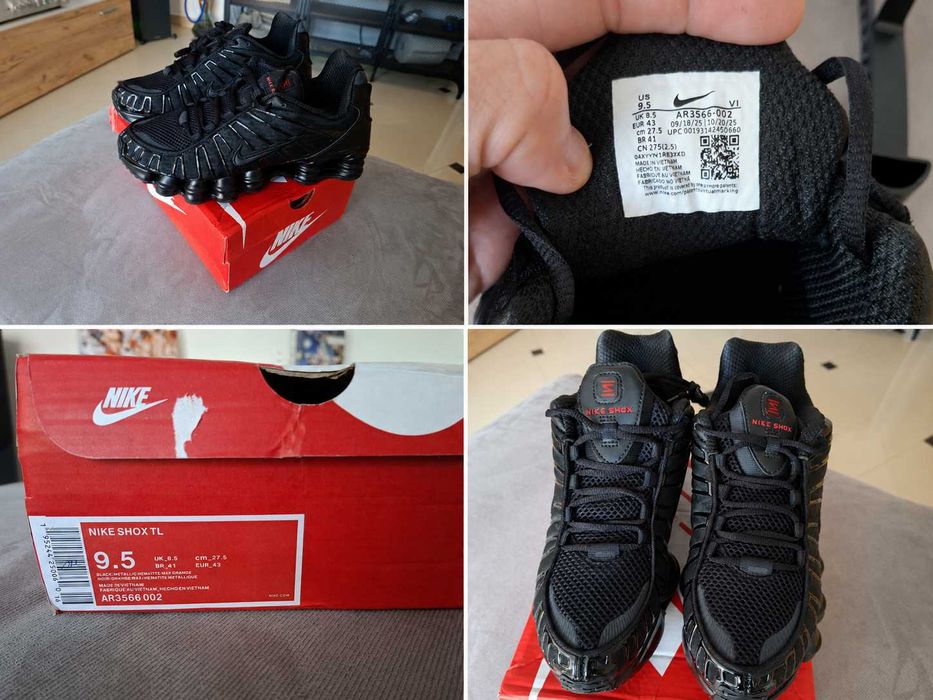 Vand adidasi Sneakers Nike Shox TL triple black, mărimea 43, noi nepurtați, in cutia originala