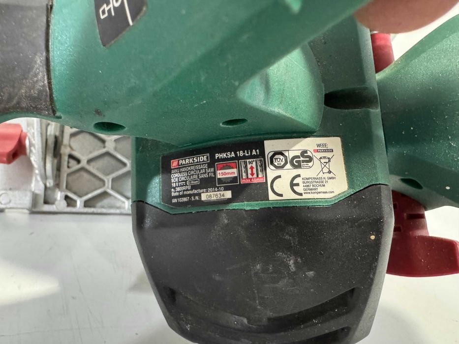 Ръчен циркуляр - Parkside 18 V Li ion
