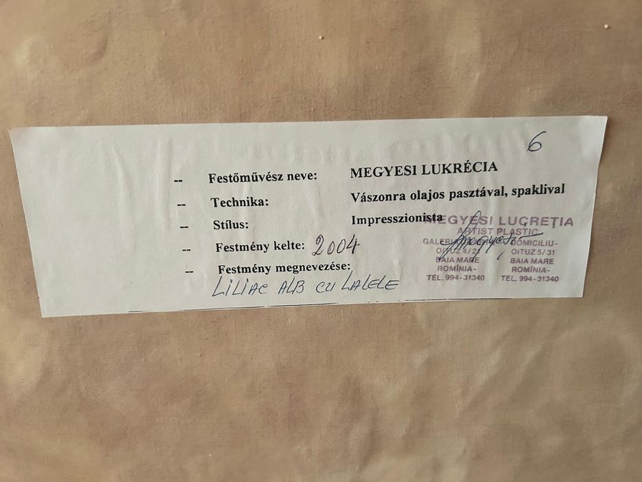 Tablou Liliac alb Lukrecia Megyesi