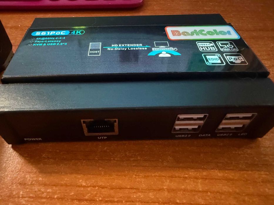 Basicolor HDMI KVM суич USB Extender 4K 60Hz KVM удължител Cat5e/Cat6