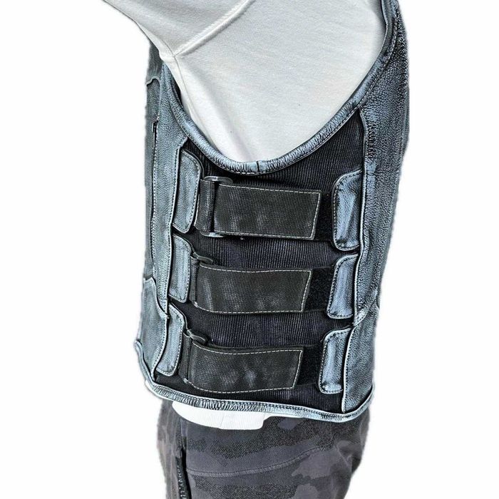 Кожен Мото ICON Елек Ретро Синьо Мотор Мото Чопър