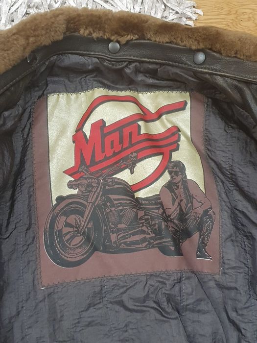 Geaca piele groasa stil biker marime 52 ,M-L,de la C&A