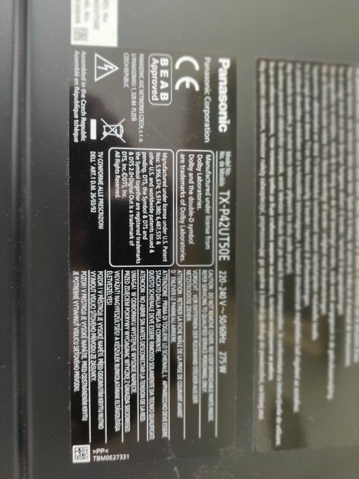 Телевизор Panasonic TX-P42UT50E