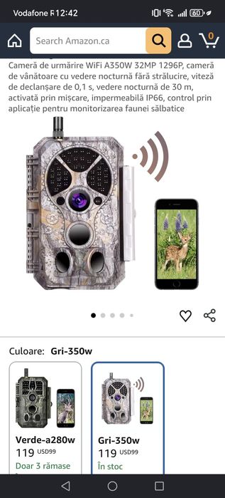 Cameră de urmărire Wifi trail A350W