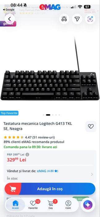 Tastatura gaming logitech