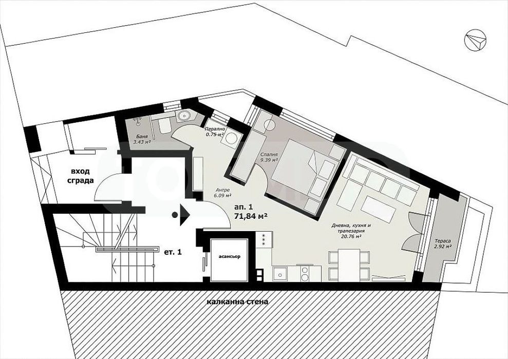 Продава се Двустаен апартамент в Варна, Гръцка махала - 72 кв.м за 2570 €/кв.м - Снимка #3