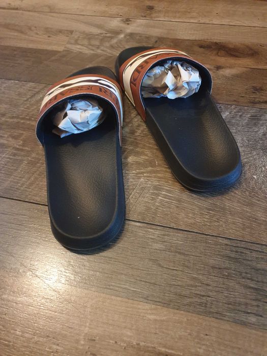 Papuci plaja Trussardi, 39, negru/maro/bej