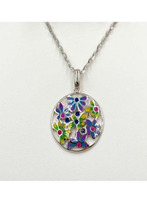 Комплект серебро эмаль 
Цепь: 4