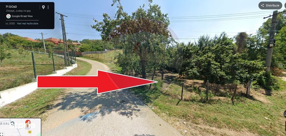 Teren 1.736mp Chițești-AG, Ideal Casă, Deschidere la Asfalt, Utilități