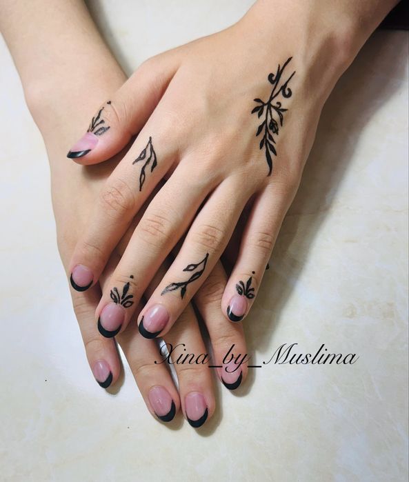 Xina chizish , tirnoqqa xina manikyur,