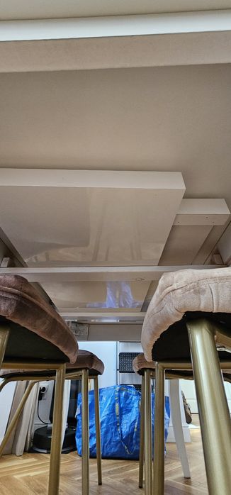 Masa dining extensibila alba din lemn