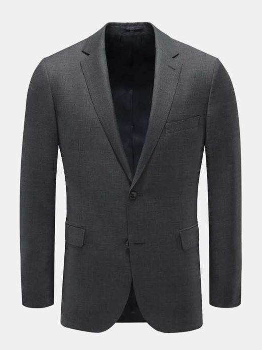 Sacou blazer L XL slim Eduard Dressler lana super 130's gri inchis