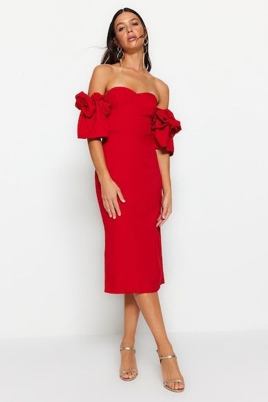 Rochie Midi  Roșie 38