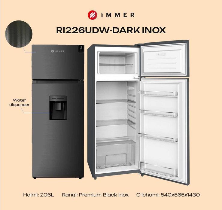 Холодильник Immer черный-серый и другие модели доставка есть