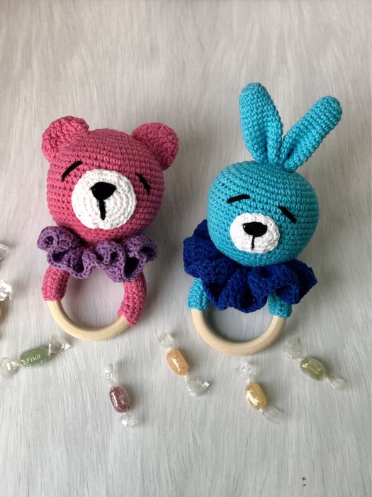 Вязанные Игрушки-погремушки для малышей