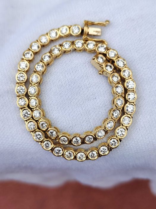 Bratara Aur 18K Tenis Button Style Cu Diamante Unicat